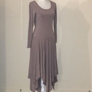 Gray Lavender Handkerchief Hem Dress